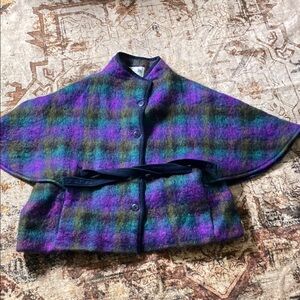 Donegal Design Mohair Belted Cape Jacket